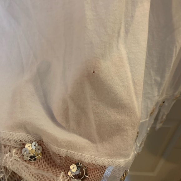 Fashion Bug Vneck Blouse with Sheer Bottom Sequins - Picture 6 of 8